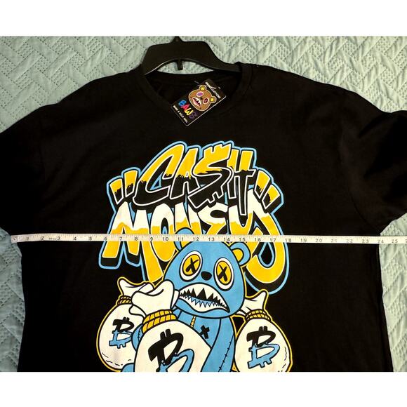 **NWT** BAWS MEN'S BLACK/BLUE/YELLOW CREW NECK SHORT SLEEVE T-SHIRT SIZE XL - Picture 6 of 7